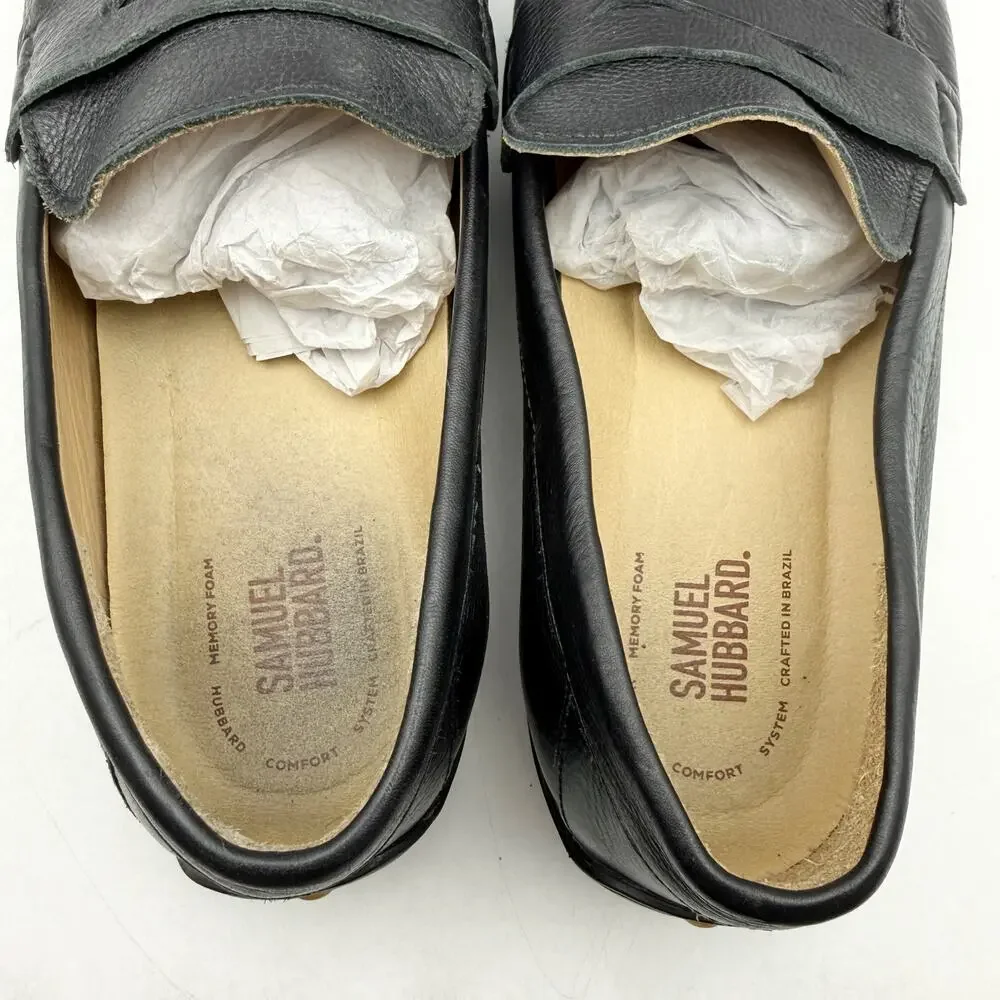 Samuel Hubbard Mens Free Spirit Loafers LEFT 12 Wide RIGHT 12 M Black Leather